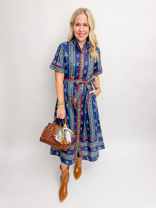 Poet's Garden Button Up Midi Dress