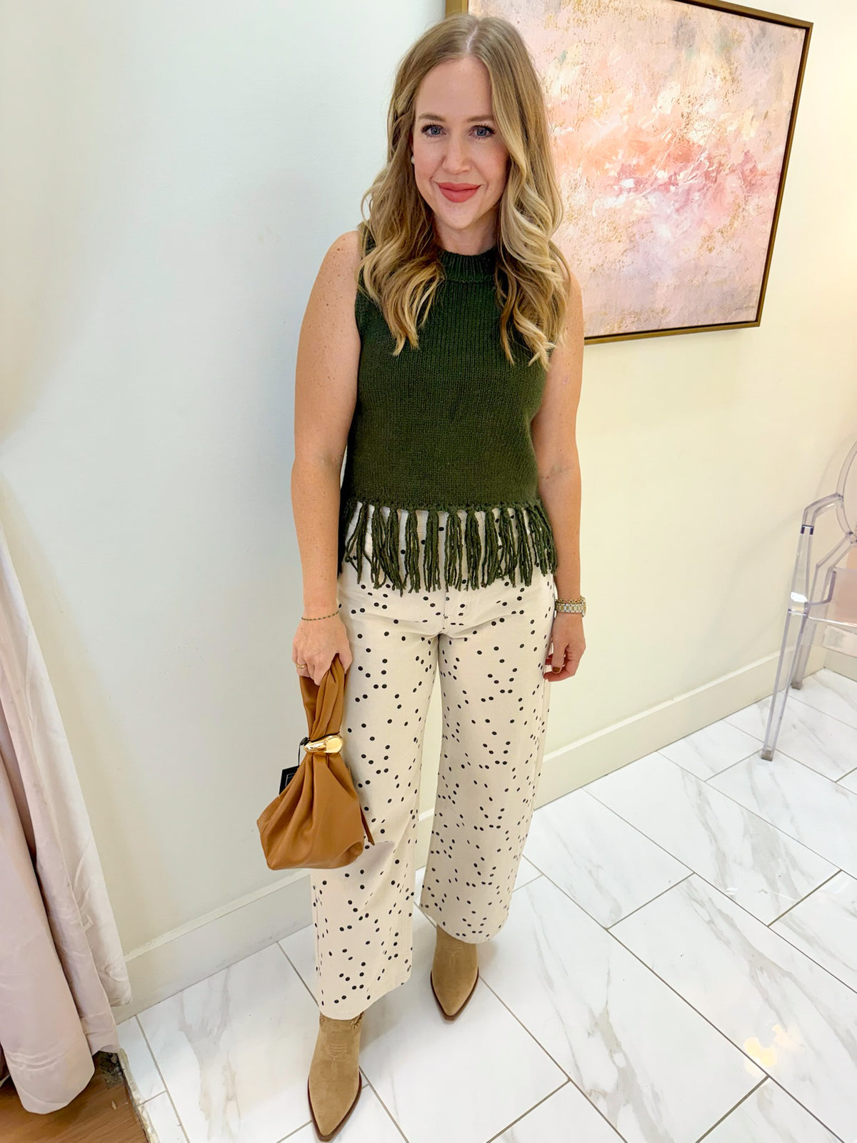 Spruce Fringe Sweater Vest