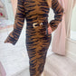 Zoi Tiger Knit Midi Dress