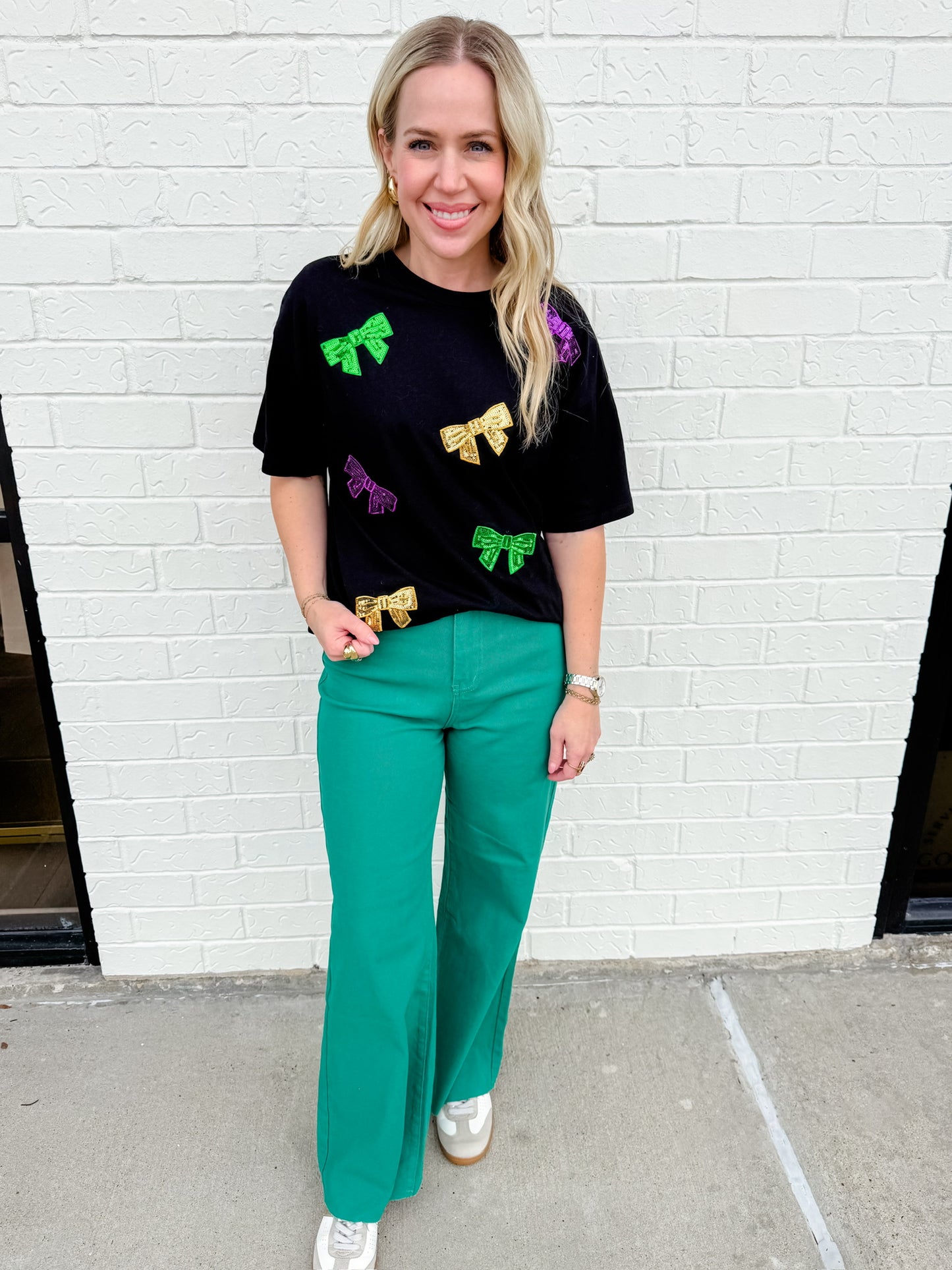 Mardi Gras Sequin Bow Tee