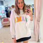 Mama Mock Neck Sweatshirt Grey Multi