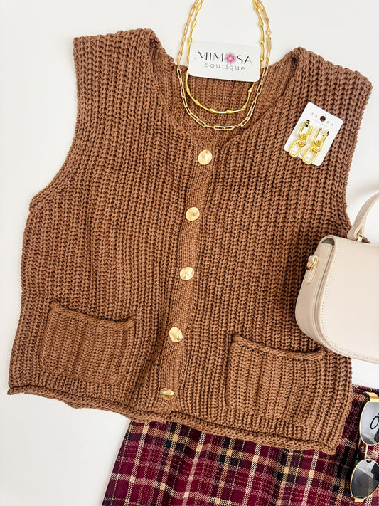 Coco Relaxed Knit Sweater Vest