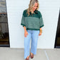 Evergreen Stripe Henley Sweater