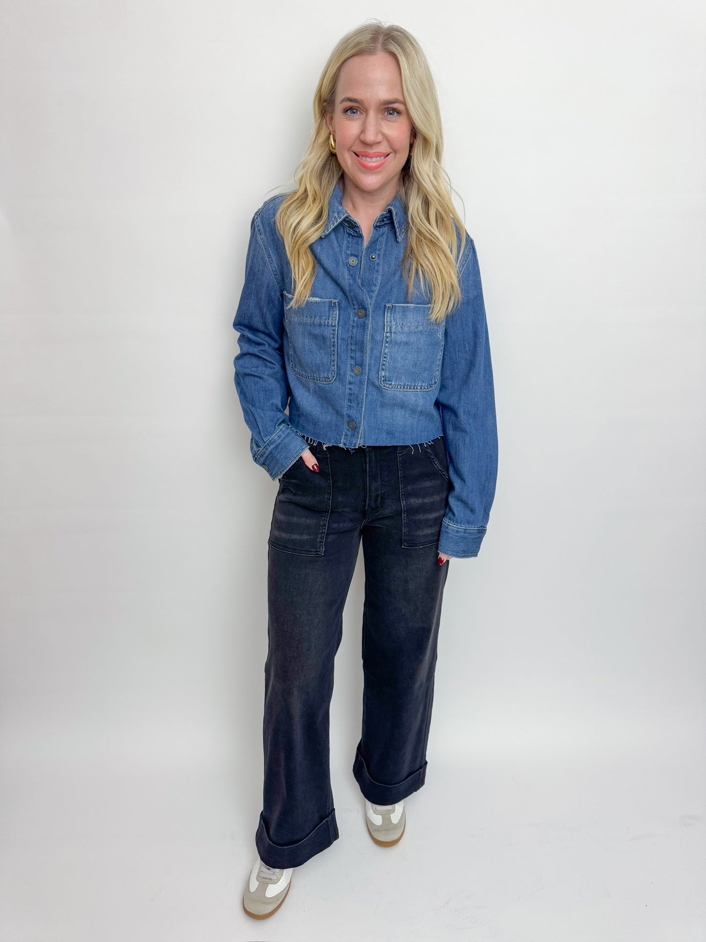 Abbey Cropped Denim Shirt