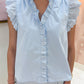 Lace Trim Button Up Top