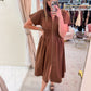 Ember Zip Front Collared Midi Dress