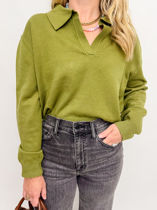 Vneck Collared Sweater