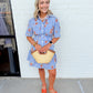 Striped Floral Shirt Dress