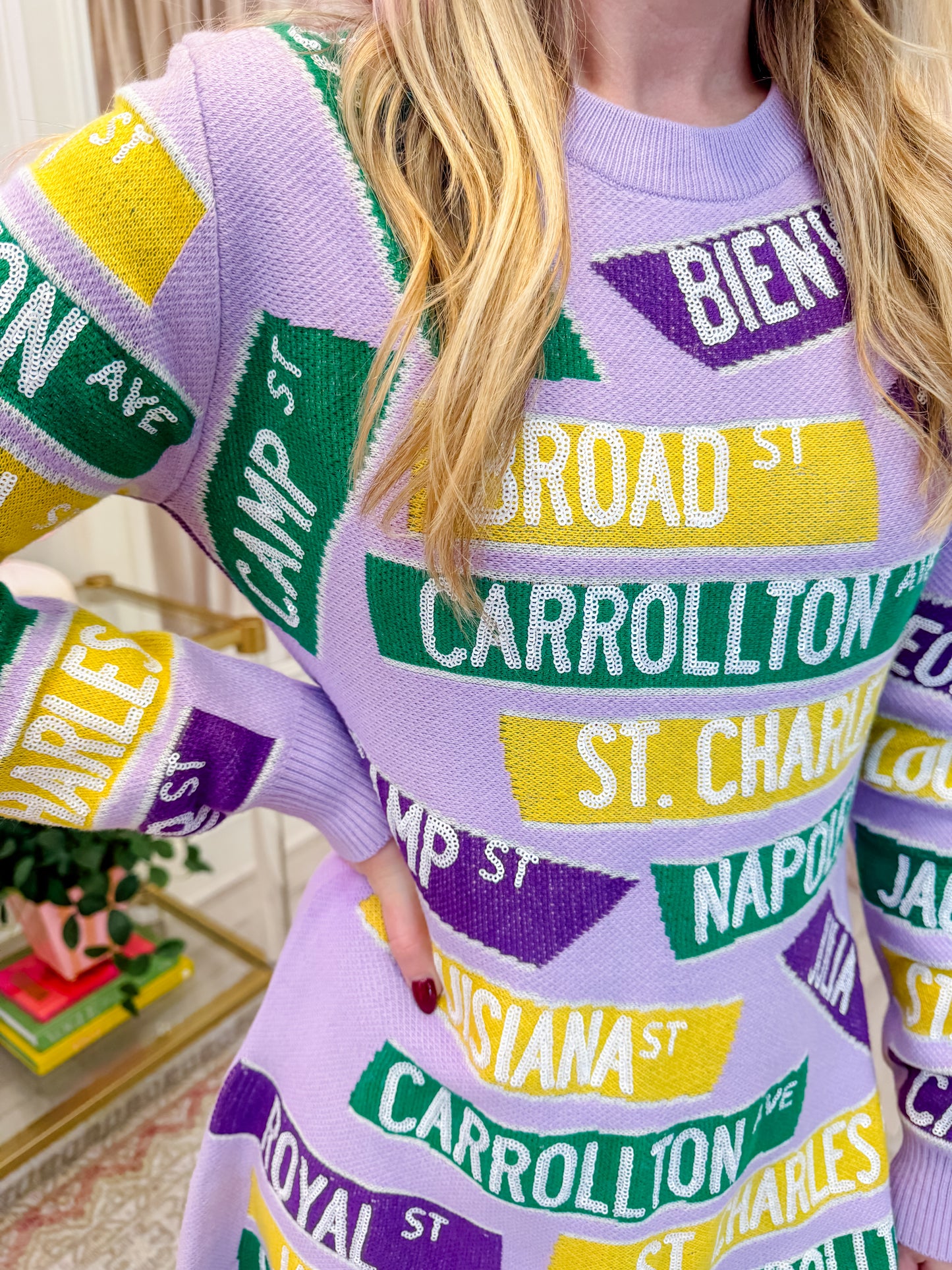 NOLA Street Signs Knit Dress