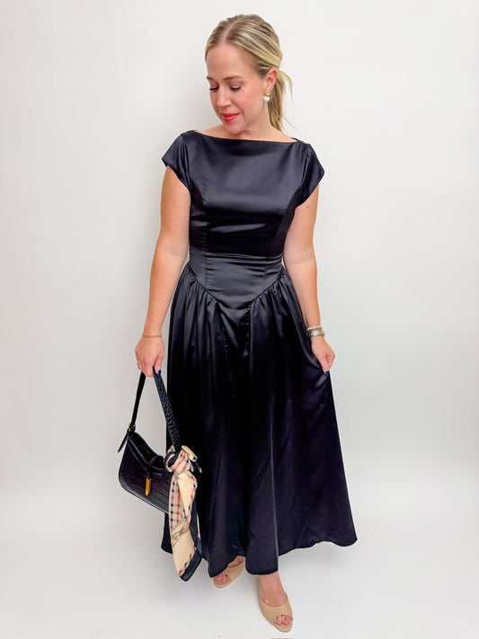Doris Satin Midi Dress