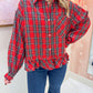Tartan Ruffle Bottom Button Up Blouse