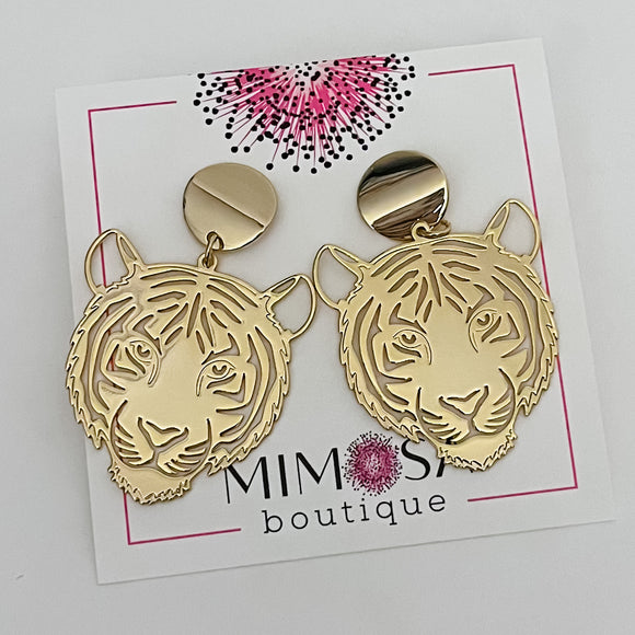 TJ Tiger Face Earring