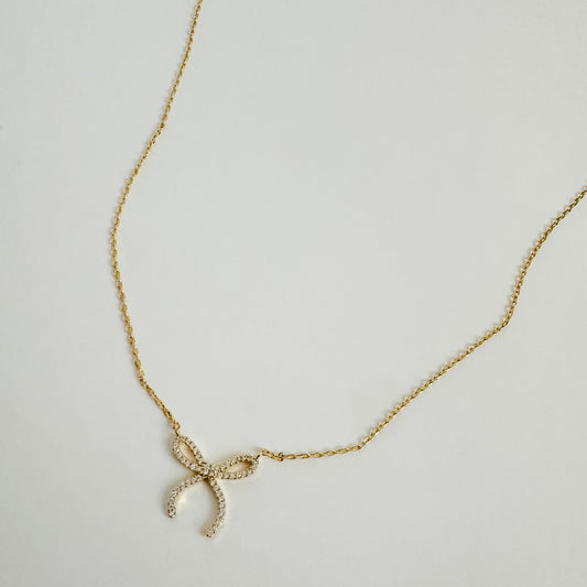 Luxe Pave Bow Necklace