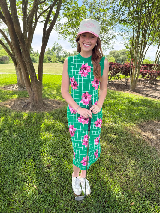 Checkered Azalea Knit Midi Dress