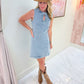 Studded Denim Mini Dress