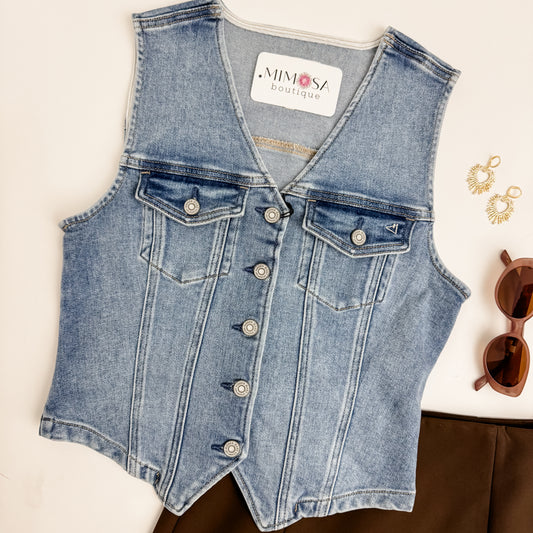 Carson Fitted Denim Vest