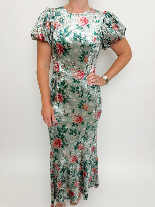 Vera Velvet Floral Midi Dress