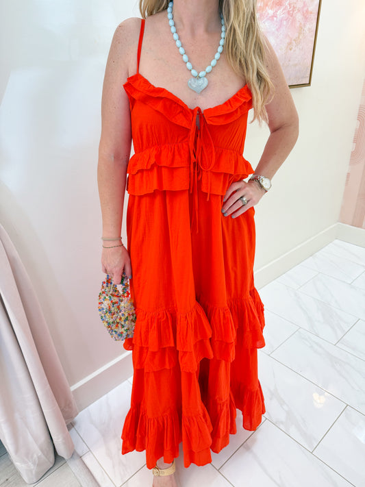 Freya Maxi Dress Rouge Red Voile
