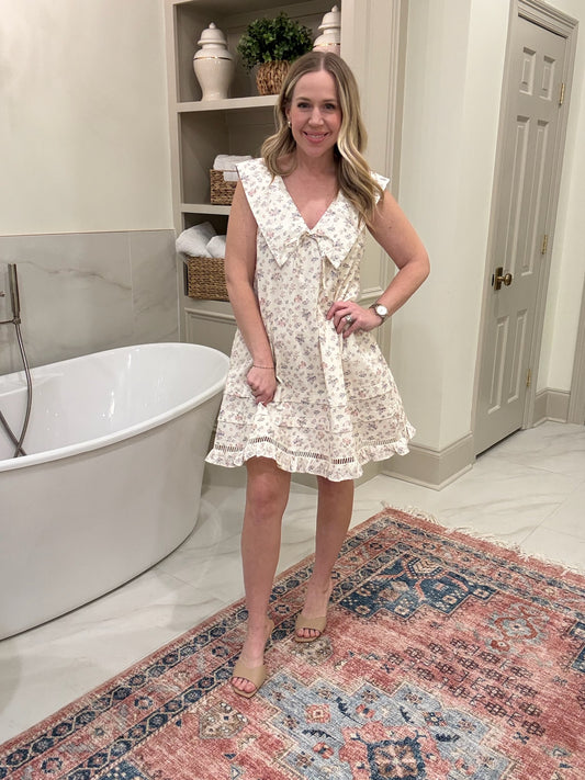 Hana Floral Sailor Collar Mini Dress