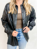 Leather Button Up Shacket