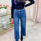 High Rise Crop Slim Wide Leg