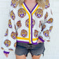 LSU Knit In Mascot Rhinestone Cardigan