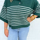 Evergreen Stripe Henley Sweater