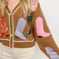 Multi Sequin Cowboy Boot Cardigan