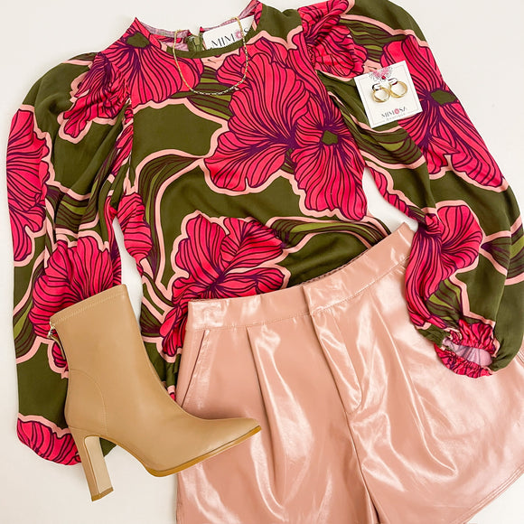 Melie Floral Puff Sleeve Blouse