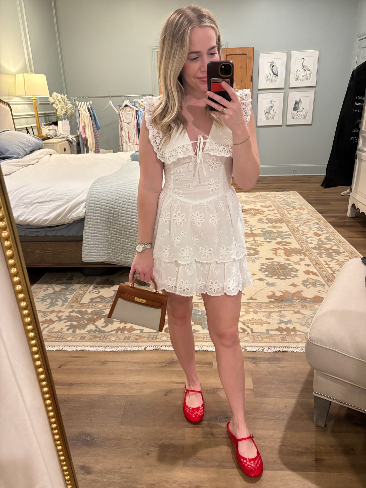 Ella Eyelet Floral Mini Dress