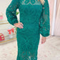 Carson Lace Puff Sleeve Midi Dress