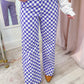 Mardi Gras Plaid Printed Pants
