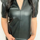 Jane Faux Leather Top