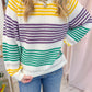Mardi Gras Striped Raglan Sweater