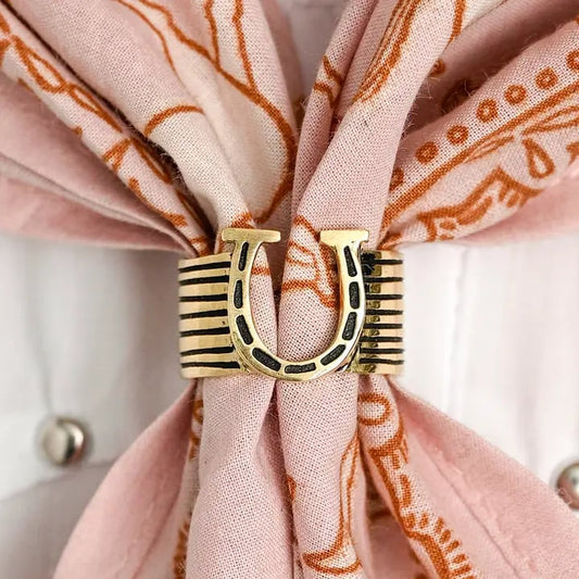 Horseshoe Brass Scarf Slide Ring
