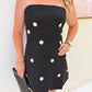 Polka Dot Linen Strapless A-Line Mini Dress