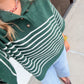 Evergreen Stripe Henley Sweater