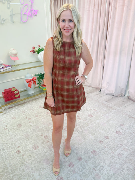 Stevie Plaid Skater Mini Dress