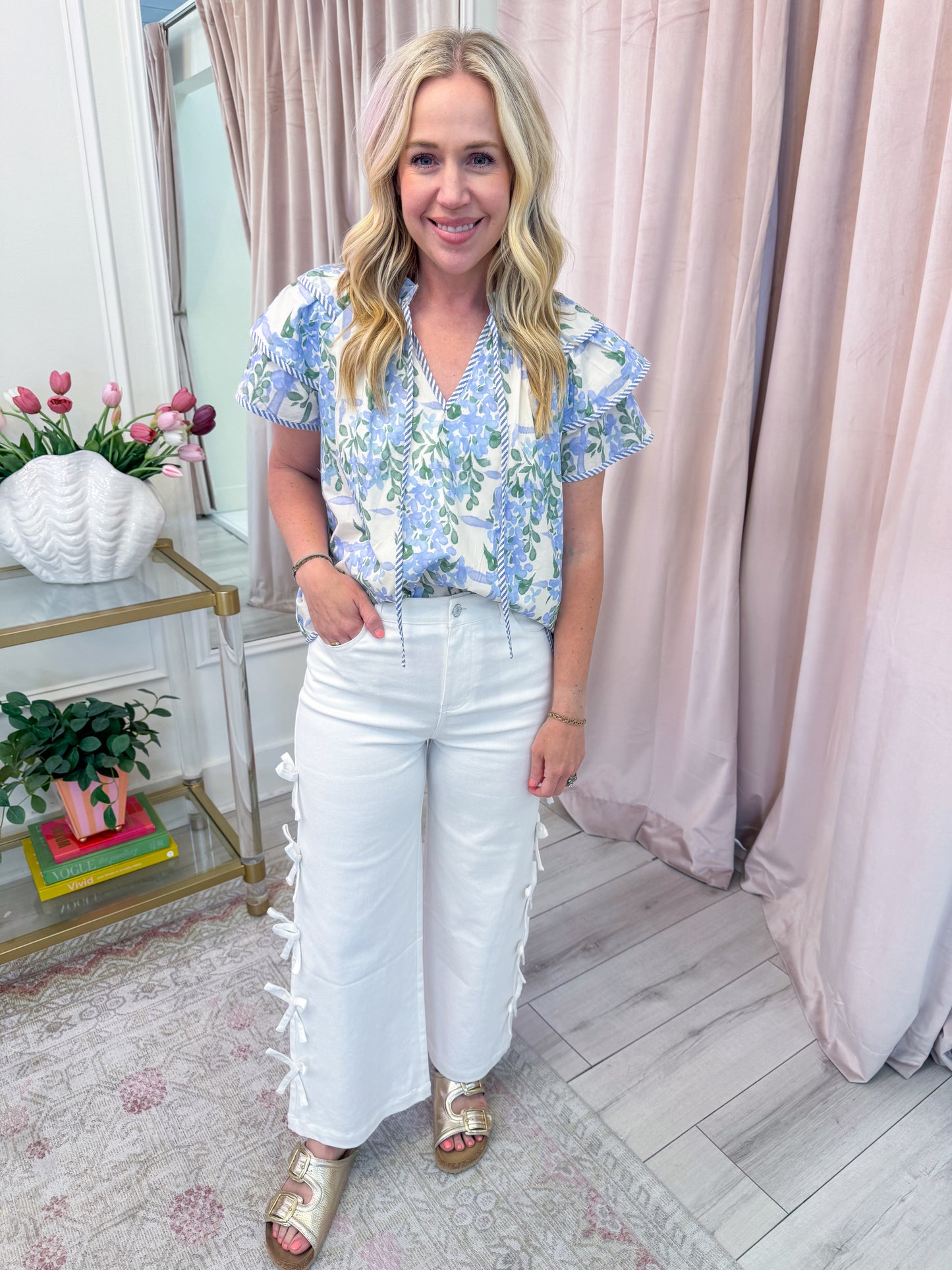 Bow & Go Crop Wide Leg Jean