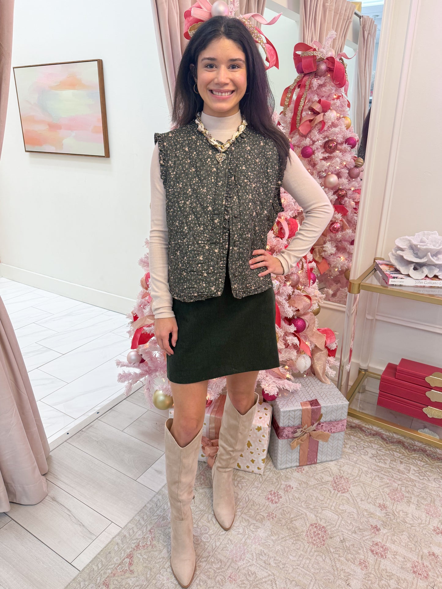 Ditsy Floral Quilted Vest