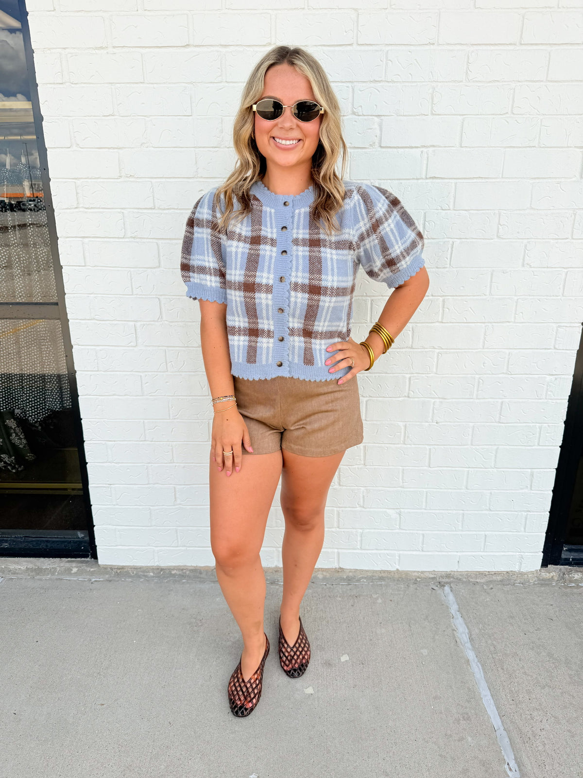 Blue Haven Plaid Cardigan