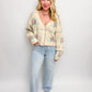 Frosted Floral Cardigan Sweater