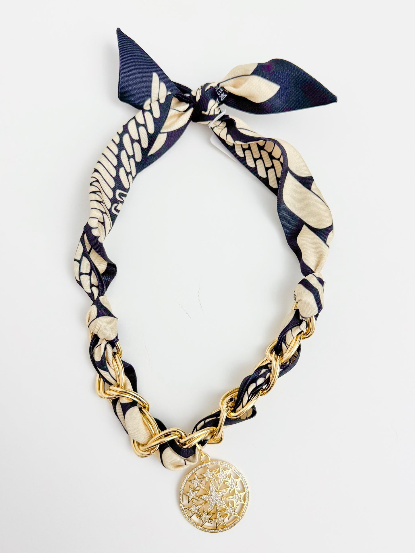 Arlo Chain Woven Scarf Necklace