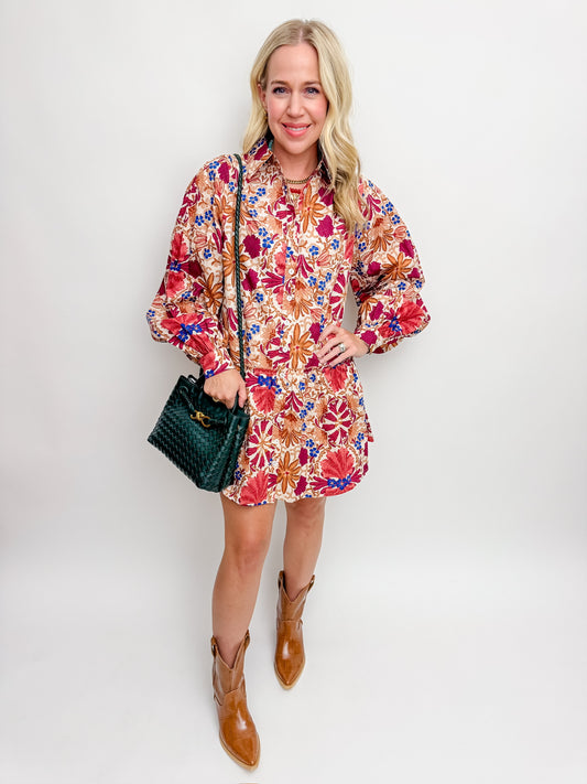 Rein Floral Button Down Dress