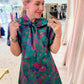 Astrid Bow Neck Jacquard Mini Dress
