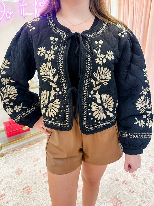 Emmalyn Quilted Embroidered Jacket