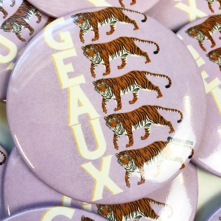 GEAUX Gameday Button Lavender