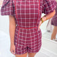 Check Her Out Plaid Romper