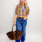 Vera Textured Plaid Blouse