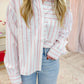 Shelby Pleat Back Stripe Button Up